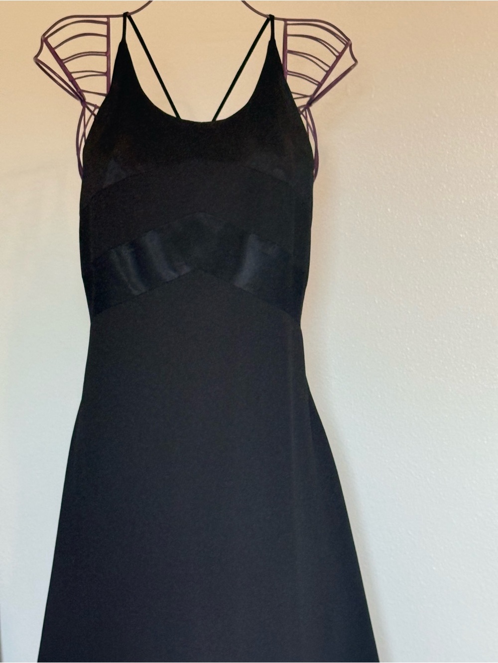 Rhapsody Black Mini Dress with Satin Accents